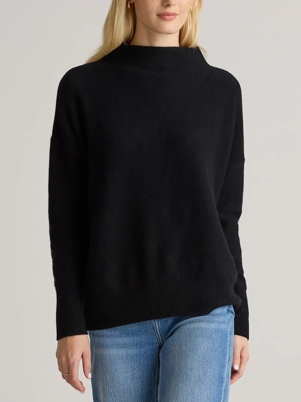 Quince Mongolian Cashmere Funnel Neck Sweater In Black Sz M, NWT!